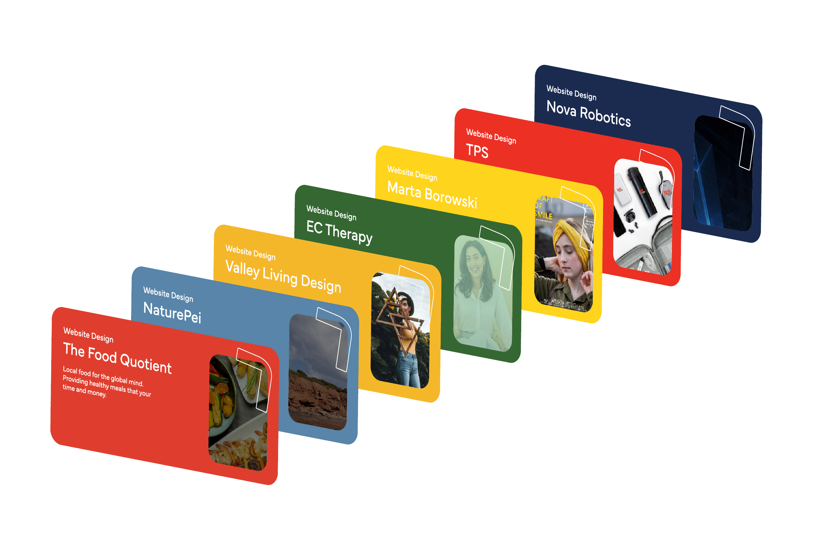 portfolio section, homepage